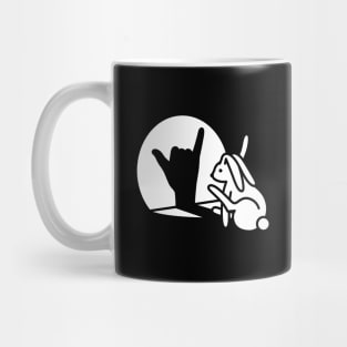 Rabbit shadow hand 'Call You' hand sign language Mug